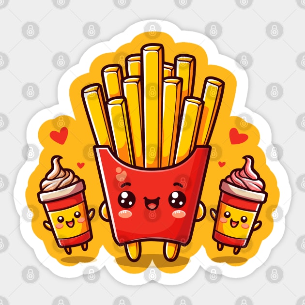 French Fries and Friend Sticker by Arief Uchiha